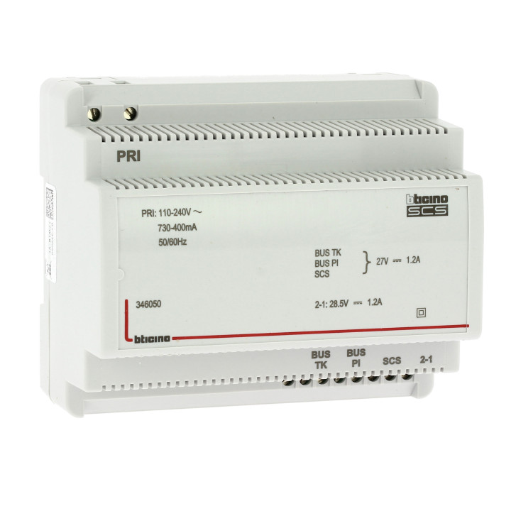 Legrand - Alimentation et adaptateur vidéo pour portier - 110V à 240V - 27V : 1,2A - 6 modules - Réf : BT346050