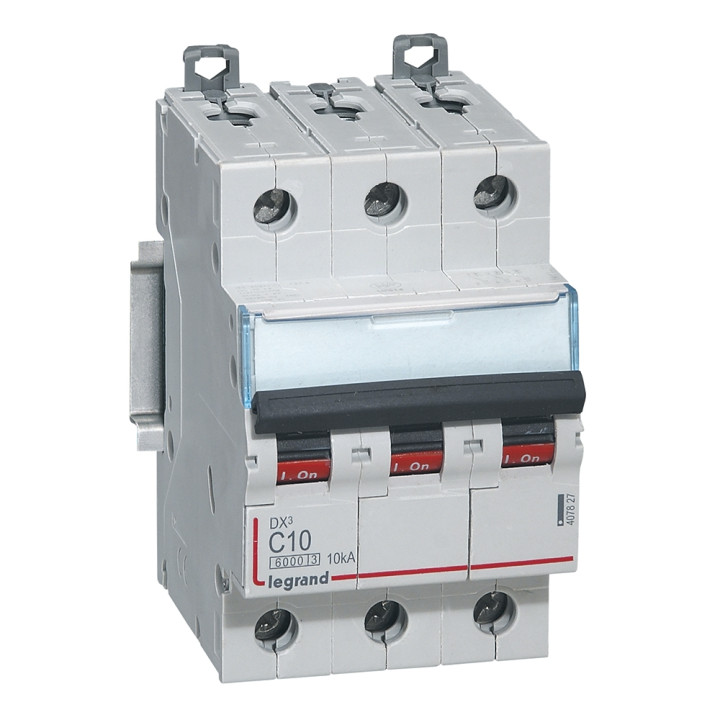 Legrand - Disjoncteur 3P DX3 10A - 10kA - courbe C - Réf : 407827