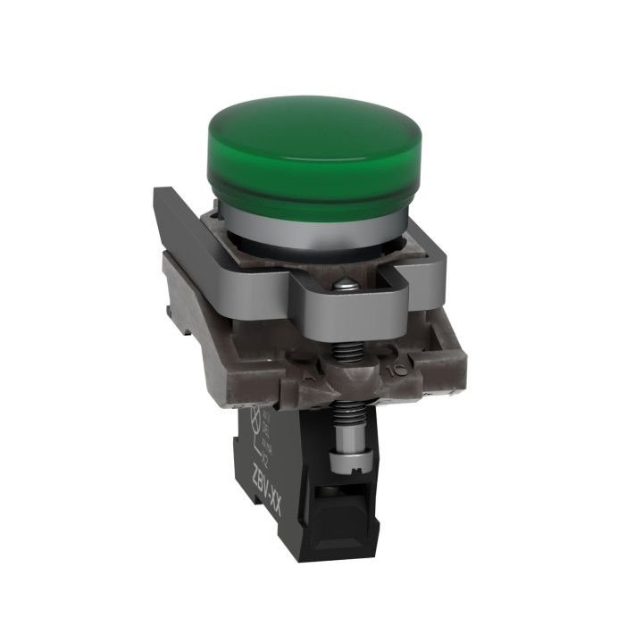 Schneider - Voyant lumineux Harmony rond Ø22 - IP66 - vert - LED intégrée - 24V - XB4BVB3