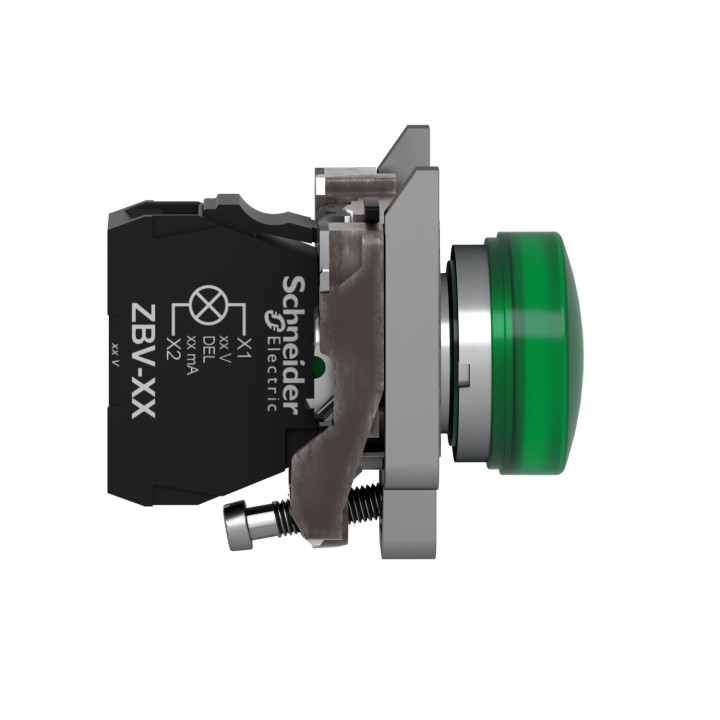 Schneider - Voyant lumineux Harmony rond Ø22 - IP66 - vert - LED intégrée - 24V - XB4BVB3