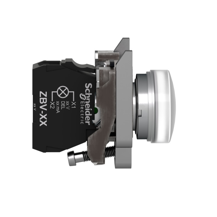 Schneider - Harmony voyant rond Ø22 - IP66 - blanc - LED intégrée - 24V - XB4BVB1