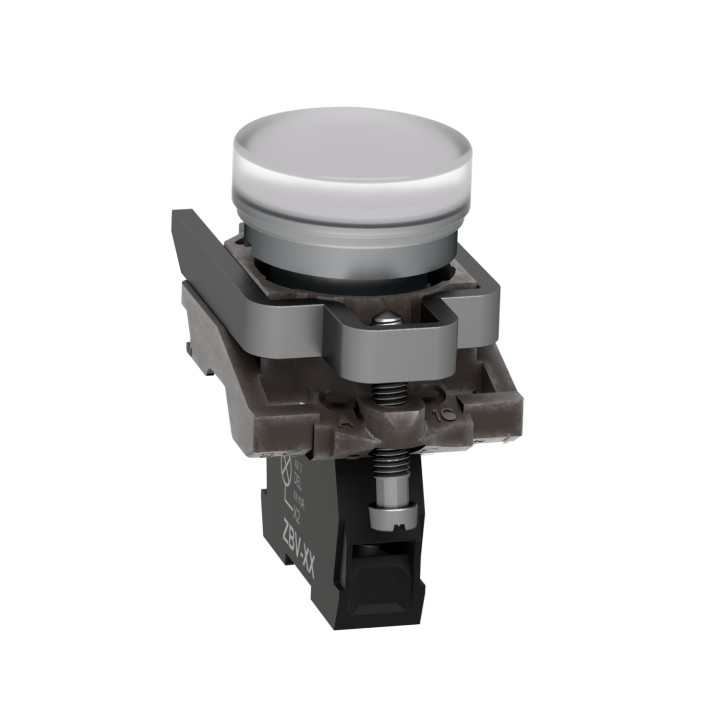 Schneider - Harmony voyant rond Ø22 - IP66 - blanc - LED intégrée - 24V - XB4BVB1