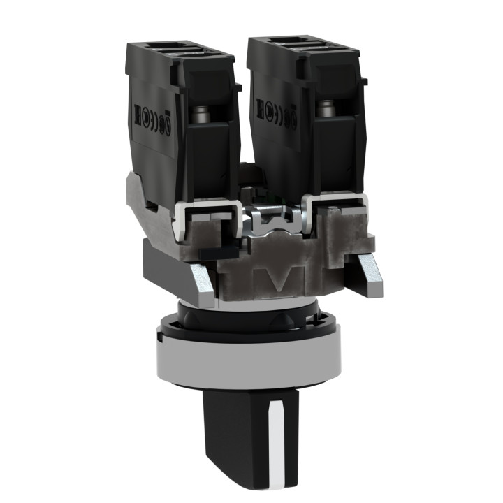Schneider - Harmony XB4 - bouton tournant à manette - Ø22 - 3 pos rap C - noir - 2F - vis - Réf : XB4BD53