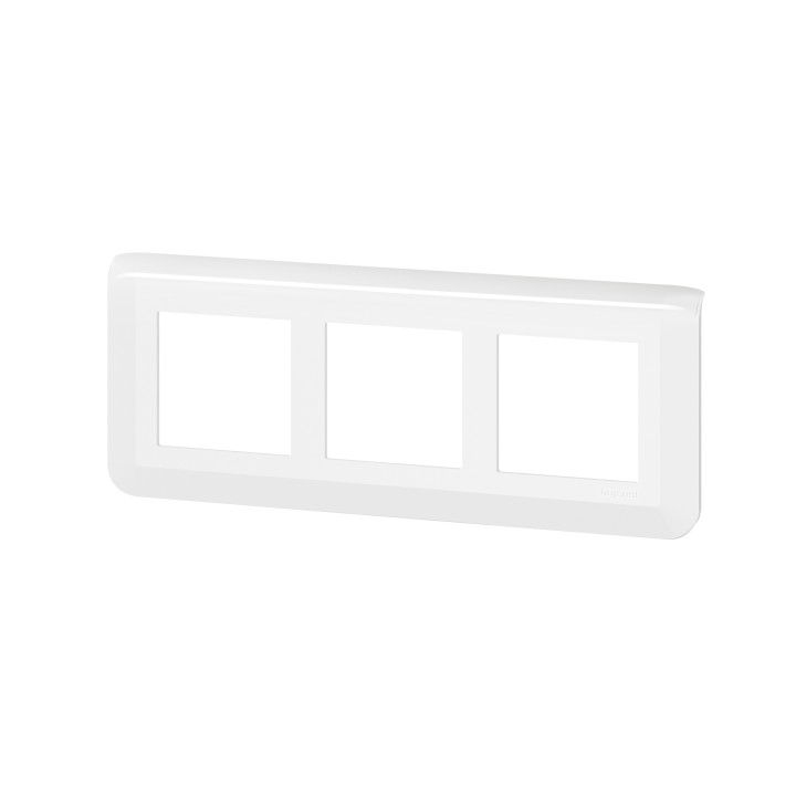 Legrand Mosaic - Plaque 3 x 2 modules - 3 postes (6M) - pour rénovation - en. 57mm - horizontal - Réf : 078866L