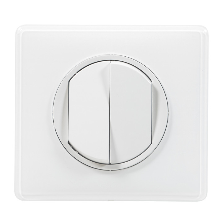 Legrand Céliane - Interrupteur double va-et-vient complet blanc 1 poste - Réf : 080251 + 067001 x2 + 068002 + 066631