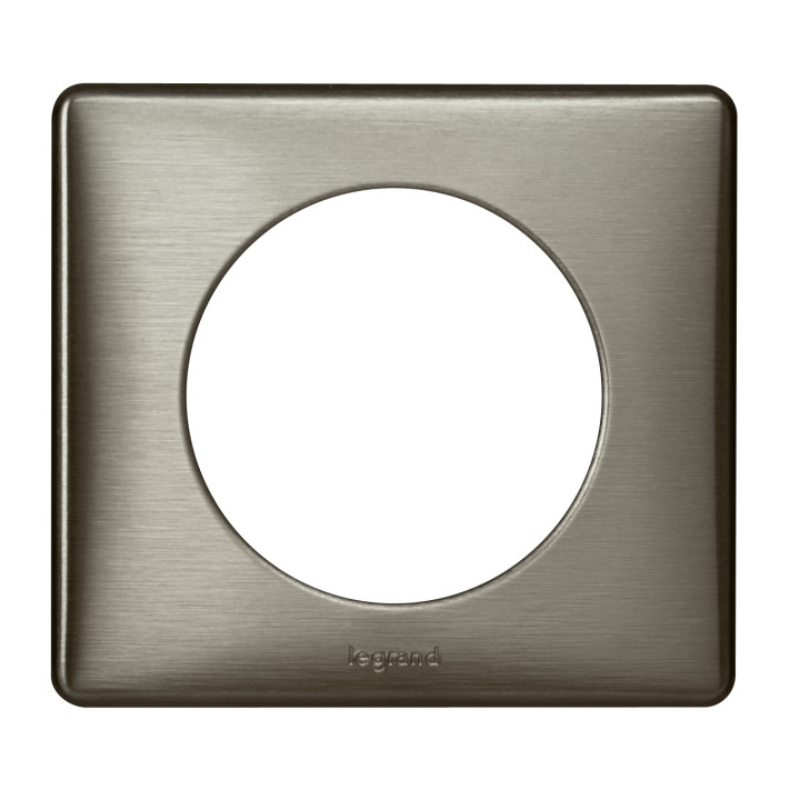Legrand - Céliane -  Plaque Métal 1 poste - finition Tungstène - Réf : 068971