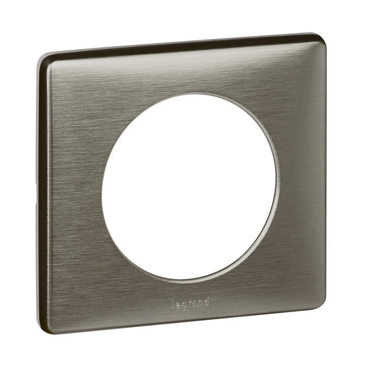 Legrand - Céliane -  Plaque Métal 1 poste - finition Tungstène - Réf : 068971