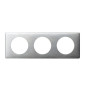 Legrand - Céliane -  Plaque Métal 3 postes - finition Alumlinium - Entraxe 71mm - Réf : 068923