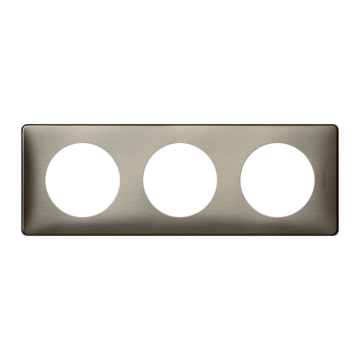 Legrand - Céliane -  Plaque 3 postes - finition Tungstène - Entraxe 71mm - Réf : 068973