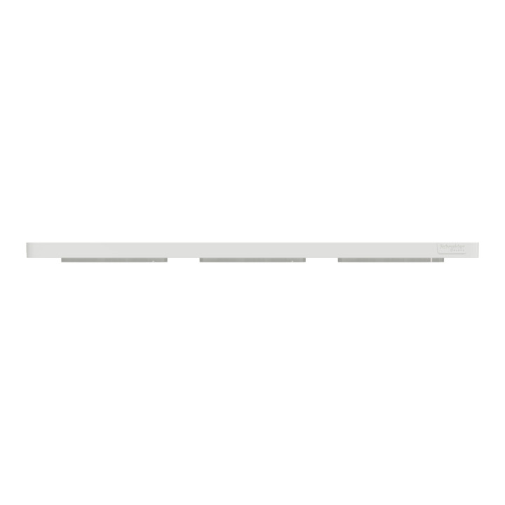 Schneider - Odace - Touch - Plaque 3 postes - entraxe 71 mm - ALU brossé avec liseré blanc - Réf : S520806J