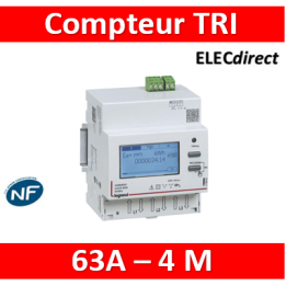 Compteur modulaire triphasé EMDX³ non MID raccordement direct 63A - 4 modules - avec sortie à impulsions - 412090