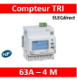 Compteur modulaire triphasé EMDX³ non MID raccordement direct 63A - 4 modules - avec sortie à impulsions - 412090