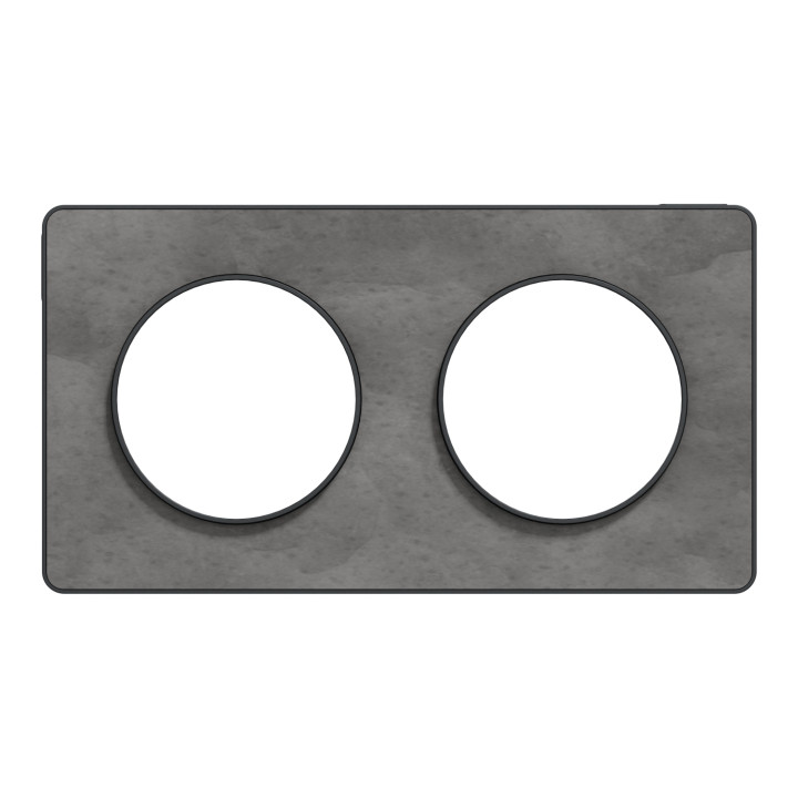 Schneider - Odace - Touch - Plaque 2 postes - entraxe 71 mm - Anthracite finition ardoise - Réf : S540804V