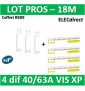Schneider - LOT XP - 80A - Dif. 25/40/63A à Dif. 25/40/63A + peignes PH+N - entraxe 125 - R9PXVx3+R9PXH218x4