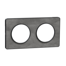 Schneider - Odace - Touch - Plaque 2 postes - entraxe 71 mm - Anthracite finition ardoise - Réf : S540804V