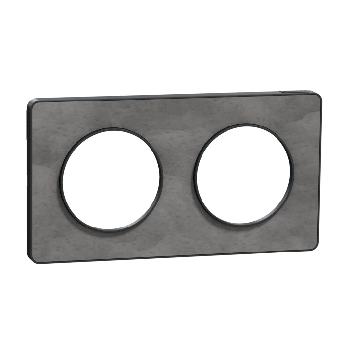 Schneider - Odace - Touch - Plaque 2 postes - entraxe 71 mm - Anthracite finition ardoise - Réf : S540804V