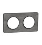 Schneider - Odace - Touch - Plaque 2 postes - entraxe 71 mm - Anthracite finition ardoise - Réf : S540804V