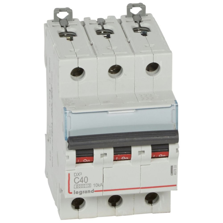 Legrand - Disjoncteur 3P DX3 - 40A - 10kA - courbe C - Réf : 407833