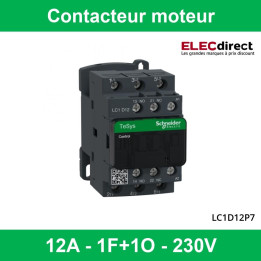 Schneider Tesys - Contacteur moteur - 12A - 1F+1O - 230V - LC1D12P7