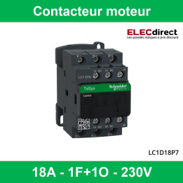 Schneider Tesys - Contacteur moteur - 18A - 1F+1O - 230V - LC1D18P7