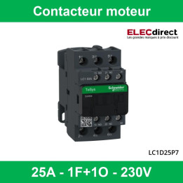 Schneider Tesys - Contacteur moteur - 25A - 1F+1O - 230V - LC1D25P7