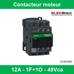 Schneider Tesys - Contacteur moteur - 12A - 1F+1O - 48Vca - LC1D12E7