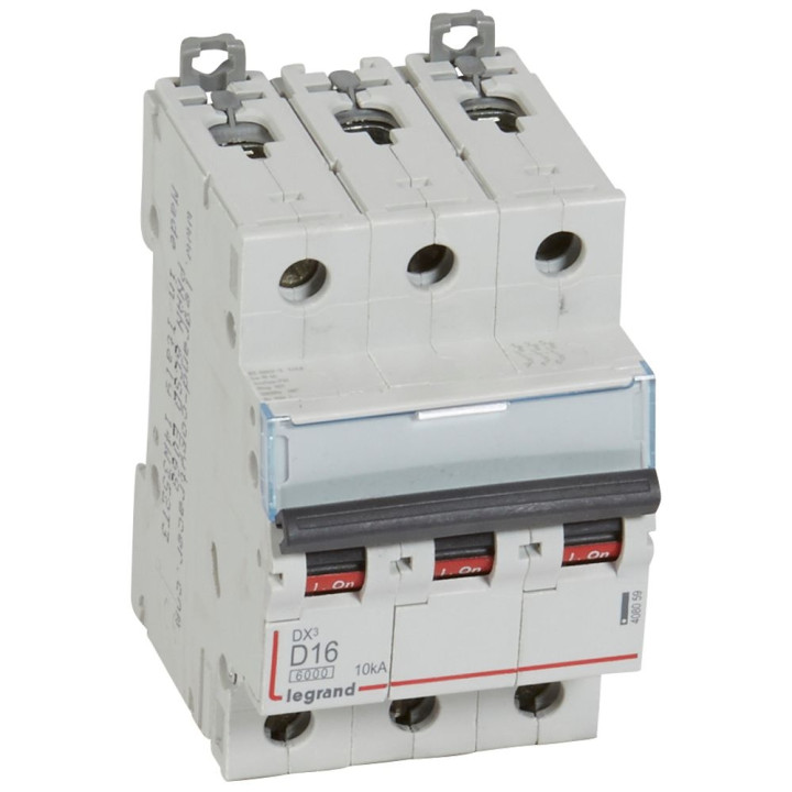 Legrand - Disjoncteur 3P DX3 16A - 10kA - courbe D - 408059
