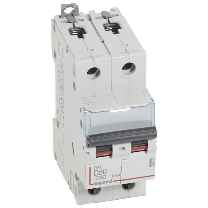 Legrand - Disjoncteur bipolaire DX3  50A - 10kA - courbe D - 408020
