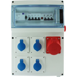 Eur'Ohm - Coffret de chantier IP55 - 4 prises 2P+T - 3P+N+T - 32A - Réf : 19211