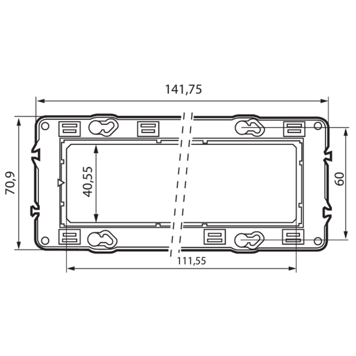 Legrand - Mosaic/Céliane - Support 2 postes (4M) - 2x2 M - Réf : 080252