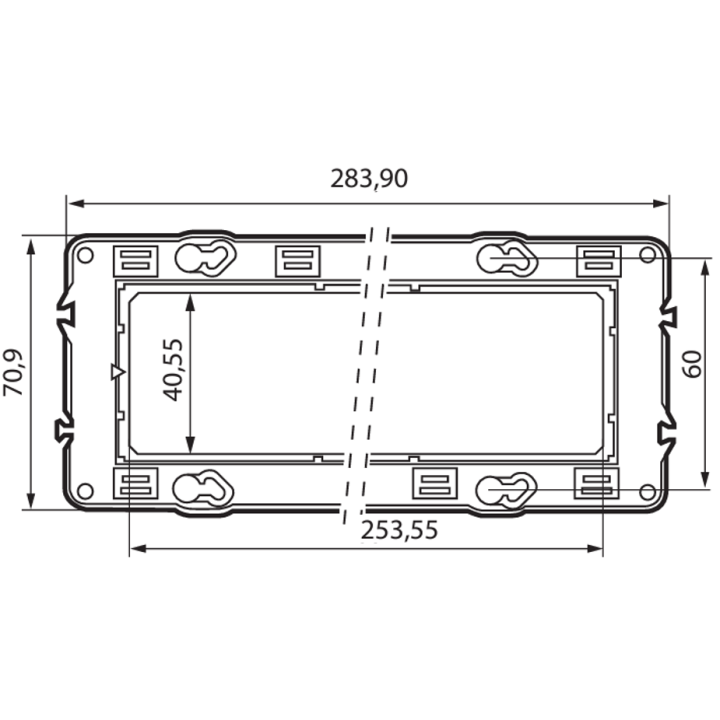 Legrand - Support 4 postes (8M) - Mosaic/Céliane - Fixation VIS - 4 x 2 modules - 080254