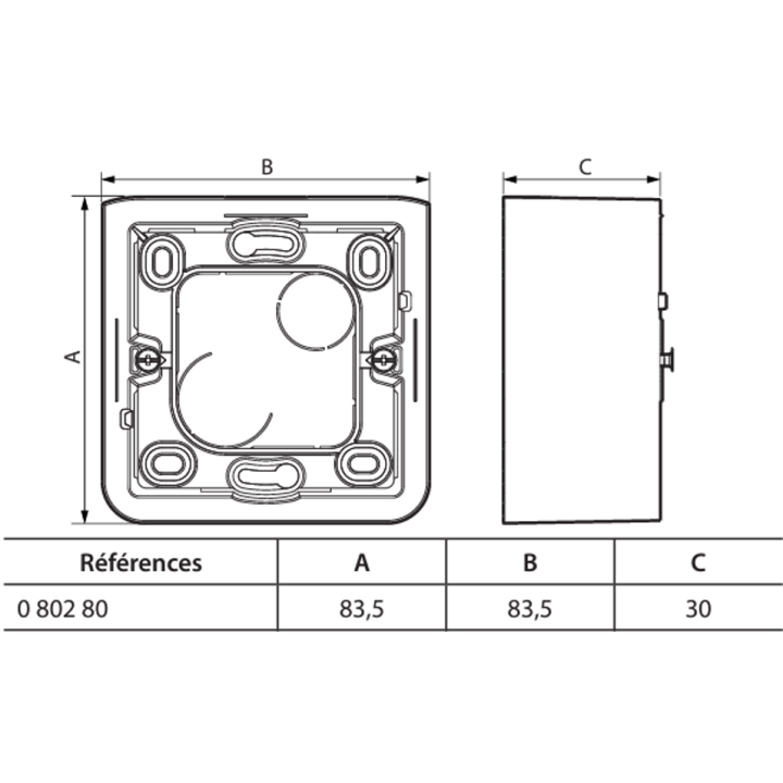 Legrand Mosaic - Cadre saillie 1 poste - prof 30 - 2 modules - Réf : 080280