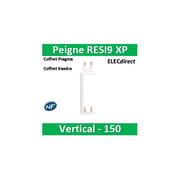 Schneider - Resi9 XP Peigne vertical 2 rangées entraxe 150mm - R9PXV150
