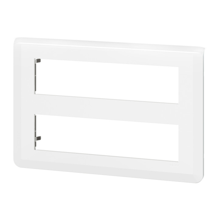 Legrand Mosaic - Plaque 2 x 8 modules - Blanc - Réf : 078837L