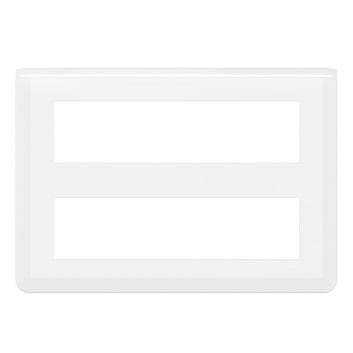 Legrand Mosaic - Plaque 2 x 8 modules - Blanc - Réf : 078837L