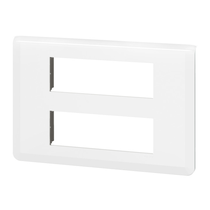 Legrand Mosaic - Plaque 2 x 6 modules - Blanc - Réf : 078836L