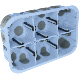 Eur'Ohm - XL Air'métic - Boîte d'encastrement - Etanche à l'air - 2x3 postes- Ø67 - P50 - Réf : 51020