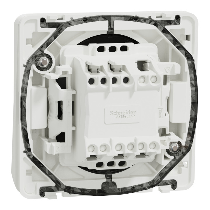 Schneider - Mureva Styl - Composable bouton poussoir en saillie ou encastré  - IP55 - IK08 - connexion auto - blanc - MUR39027