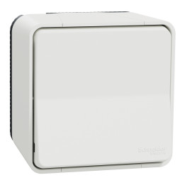 Schneider - Mureva Styl - Bouton poussoir - saillie - IP55 - IK08 - connexion auto - blanc - MUR39026