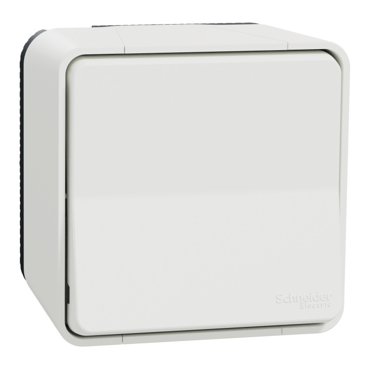 Schneider - Mureva Styl - Bouton poussoir - saillie - IP55 - IK08 - connexion auto - blanc - MUR39026