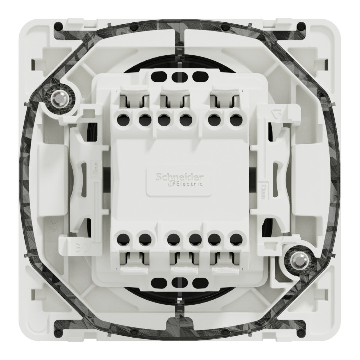 Schneider - Mureva Styl - Composable double va et vient en saillie ou encastré  - IP55 - IK08 - connex. auto - blanc - MUR39022