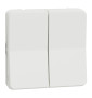 Schneider - Mureva Styl - Composable double va et vient en saillie ou encastré  - IP55 - IK08 - connex. auto - blanc - MUR39022