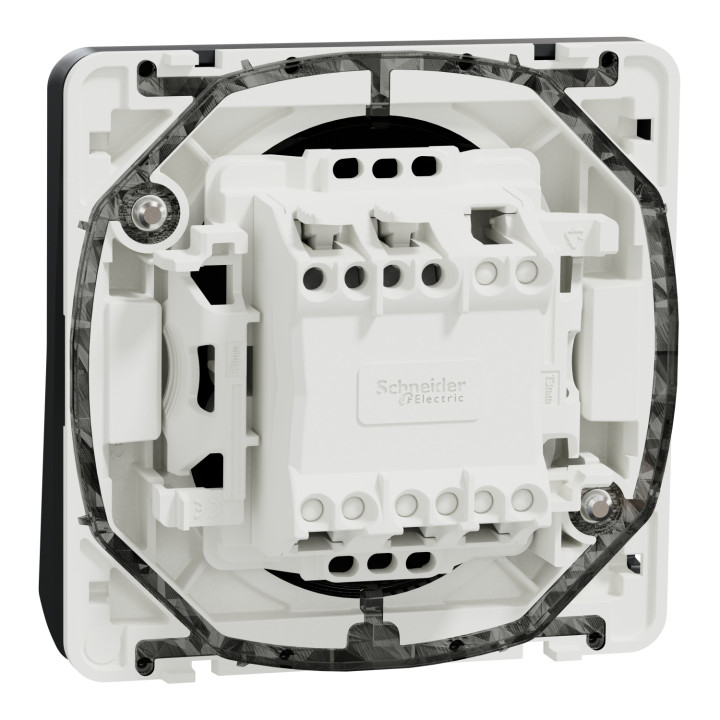 Schneider - Mureva Styl - Composable bouton poussoir en saillie ou encastré  - IP55 - IK08 - connexion auto - gris - MUR35027