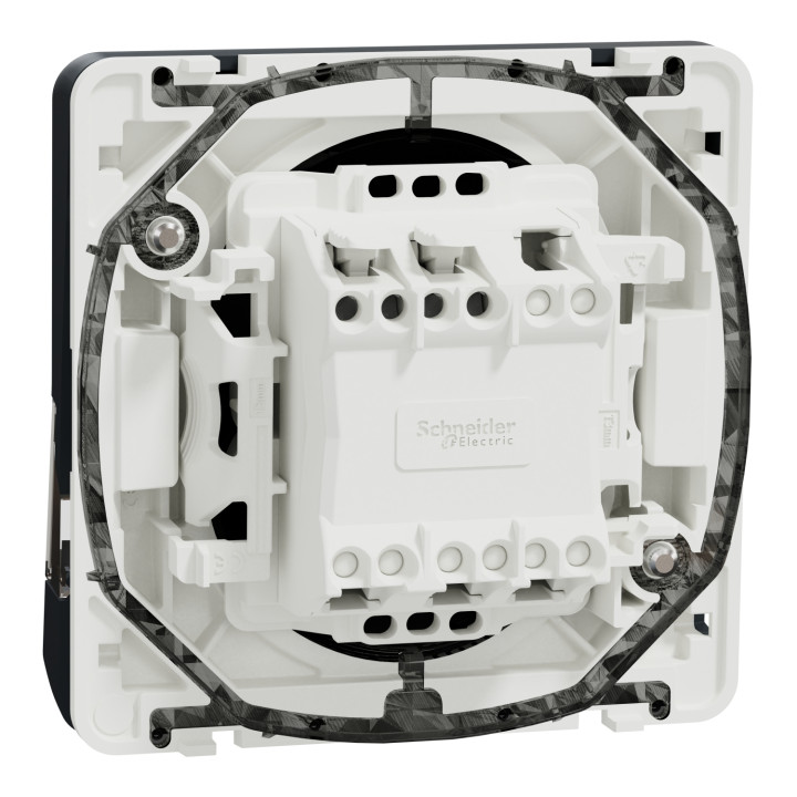 Schneider - Mureva Styl - Poussoir porte étiquette - Composable  - IP55 - IK08 - con. auto - gris - MUR34029