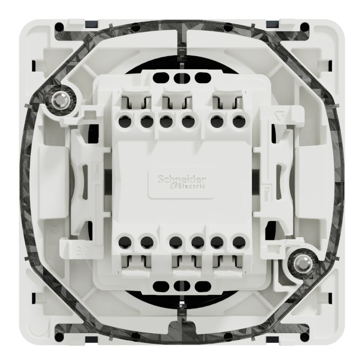 Schneider - Mureva Styl - Composable double va et vient en saillie ou encastré  - IP55 - IK08 - connexion auto - gris - MUR35019