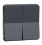 Schneider - Mureva Styl - Composable double va et vient en saillie ou encastré  - IP55 - IK08 - connexion auto - gris - MUR35019