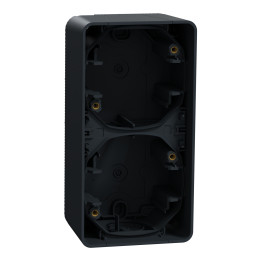 Schneider - Mureva Styl - Boîte 2 postes verticale composable - en saillie - IP55 - IK08 - gris - Réf : MUR37912