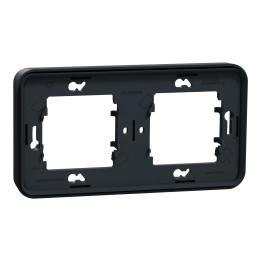 Schneider - Mureva Styl - Cadre 2 postes horizontal - encastré - IP55 - IK08 - gris - Réf : MUR34101