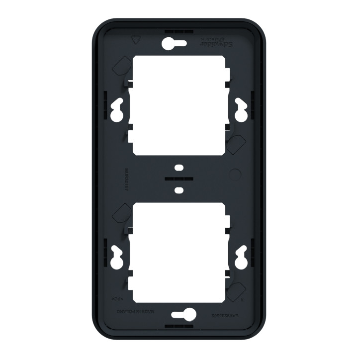 Schneider - Mureva Styl - Cadre 2 postes vertical - encastré - IP55 - IK08 - gris - Réf : MUR34151