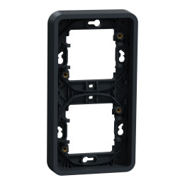 Schneider - Mureva Styl - Cadre 2 postes vertical - encastré - IP55 - IK08 - gris - Réf : MUR34151